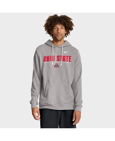 Nike Men's Gray Ohio State Buckeyes 2025 Sideline Performance Pullover Hoodie