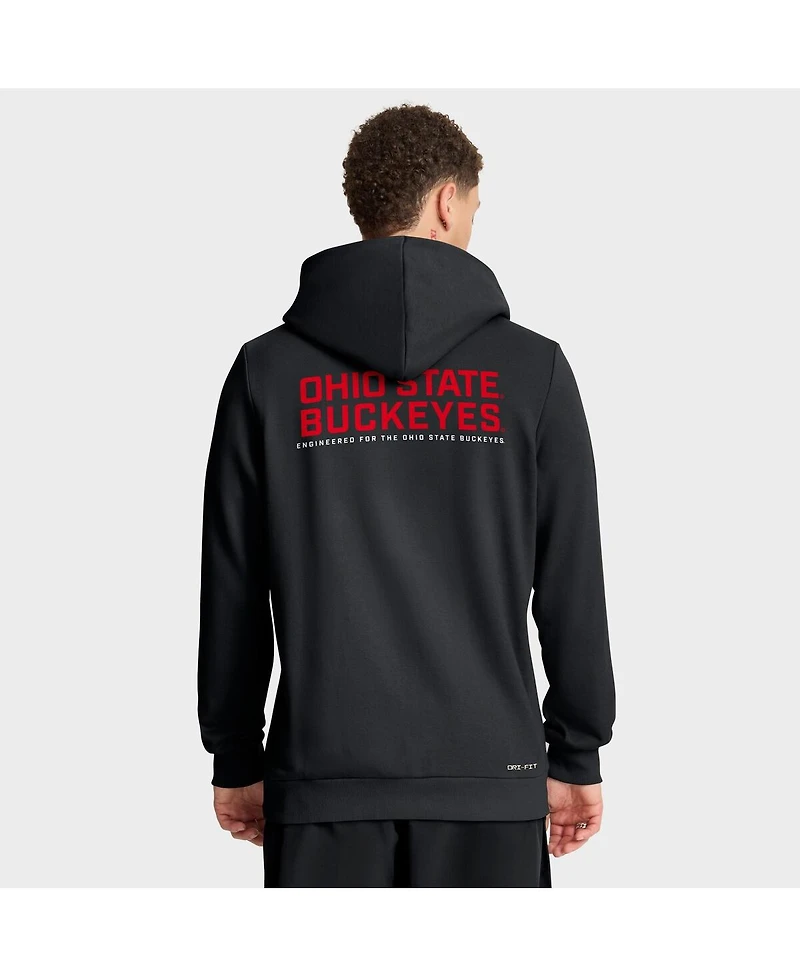 Nike Men's Black Ohio State Buckeyes 2025 Sideline Performance Full-Zip Hoodie
