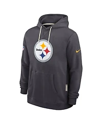 Nike Men's Anthracite Pittsburgh Steelers Sideline Standard Issue Initial Home Dri-fit Hoodie