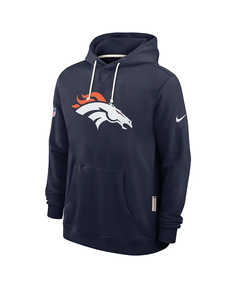 Nike Men's Navy Denver Broncos Sideline Standard Issue Initial Home Dri-fit Hoodie