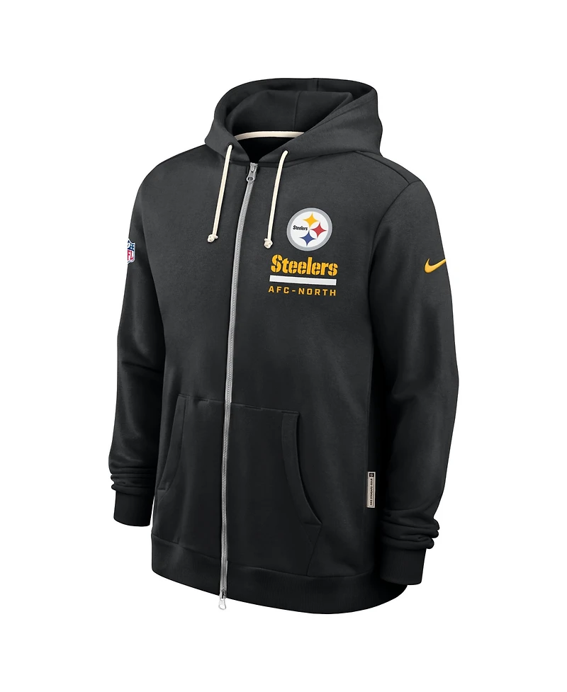 Nike Men's Black Pittsburgh Steelers Sideline Utility Player Performance Full-Zip Hoodie
