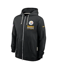 Nike Men's Black Pittsburgh Steelers Sideline Utility Player Performance Full-Zip Hoodie