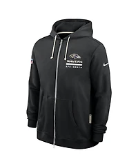 Nike Men's Black Baltimore Ravens Sideline Utility Player Performance Full-Zip Hoodie