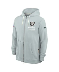 Nike Men's Silver Las Vegas Raiders Sideline Utility Player Performance Full-Zip Hoodie