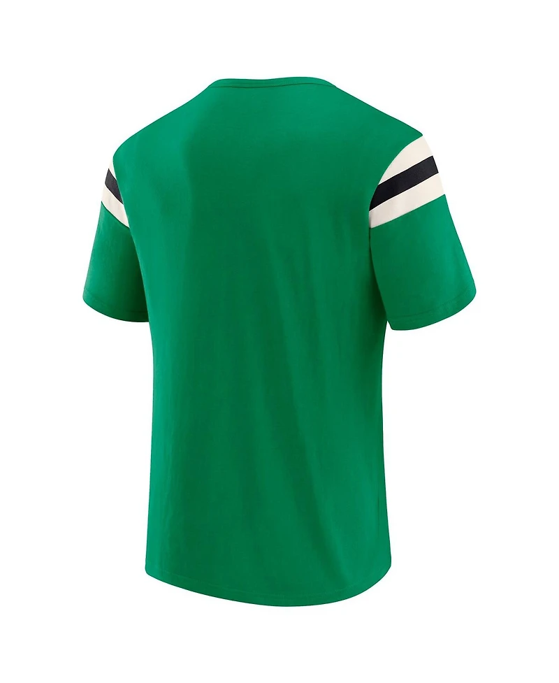 Darius Rucker Collection by Fanatics Men's Kelly Green Philadelphia Eagles Distressed Throwback Shoulder Stripe T-Shirt
