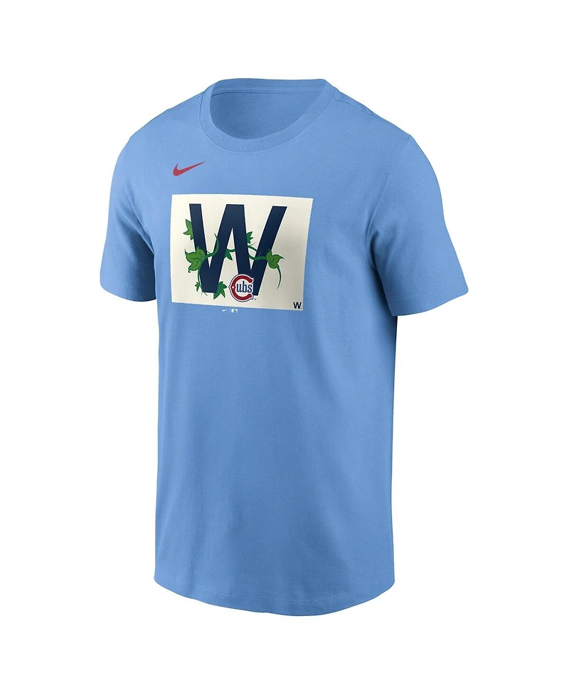 Nike Men's Light Blue Chicago Cubs Alt Ivy W Flag T-Shirt