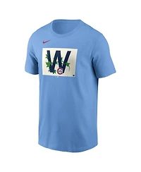 Nike Men's Light Blue Chicago Cubs Alt Ivy W Flag T-Shirt