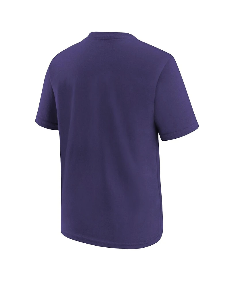 Nike Big Boys and Girls Purple Baltimore Ravens Logo T-Shirt