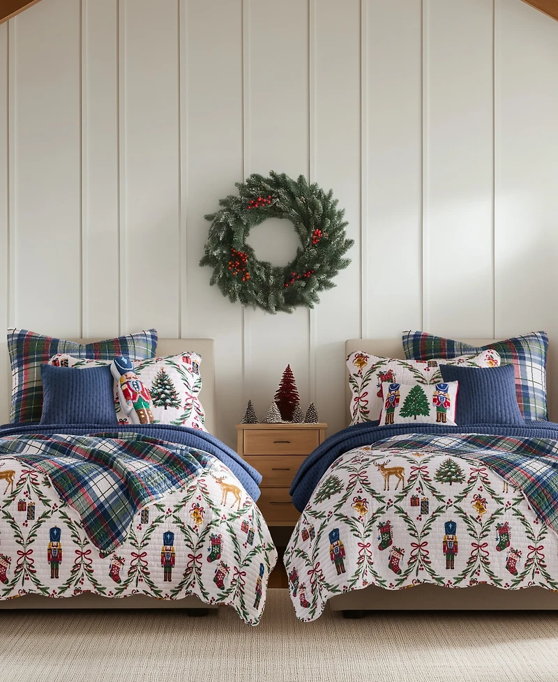 Levtex Home Festive Nutcrackers Reversible 3-Pc. Quilt Set
