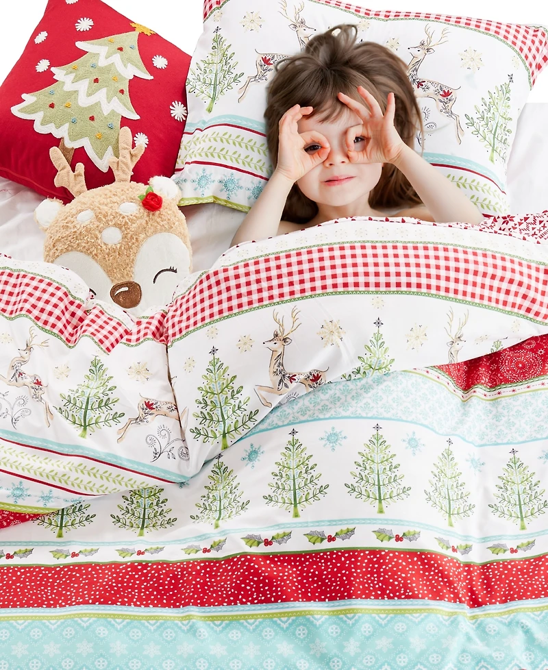 Levtex Home Merry and Bright Comet and Cupid Reversible -Pc. Duvet Cover Set