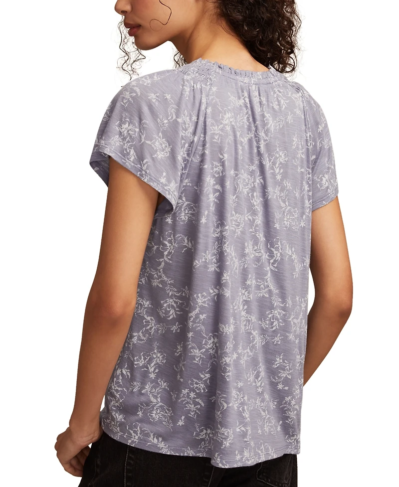 Lucky Brand Women's Sandwash Notch Top