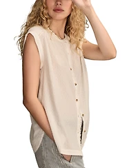 Lucky Brand Women's Dolman Ruffle Button Down Top