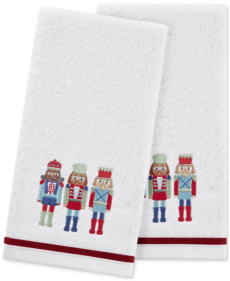 Decor Studio Holiday Nutcrackers Turkish Cotton 2-Pc. Hand Towel Set, 16" x 28"