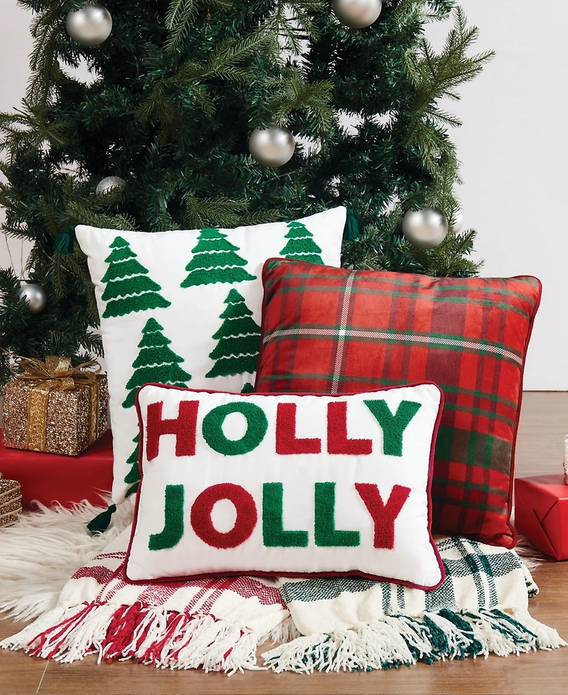 Truly Soft Red Plaid Decorative Pillow, 18" x 18"