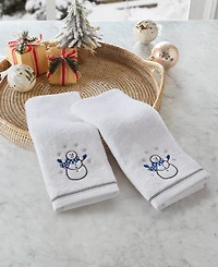 Decor Studio Holiday Snowman Turkish Cotton 2-Pc. Hand Towel Set, 16" x 28"
