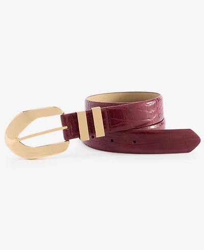 I.n.c. International Concepts Sculptural Buckle Croco Belt, Macy's Exclusive
