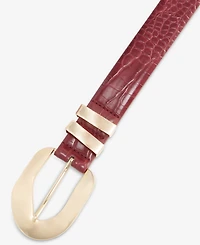 I.n.c. International Concepts Sculptural Buckle Croco Belt, Macy's Exclusive