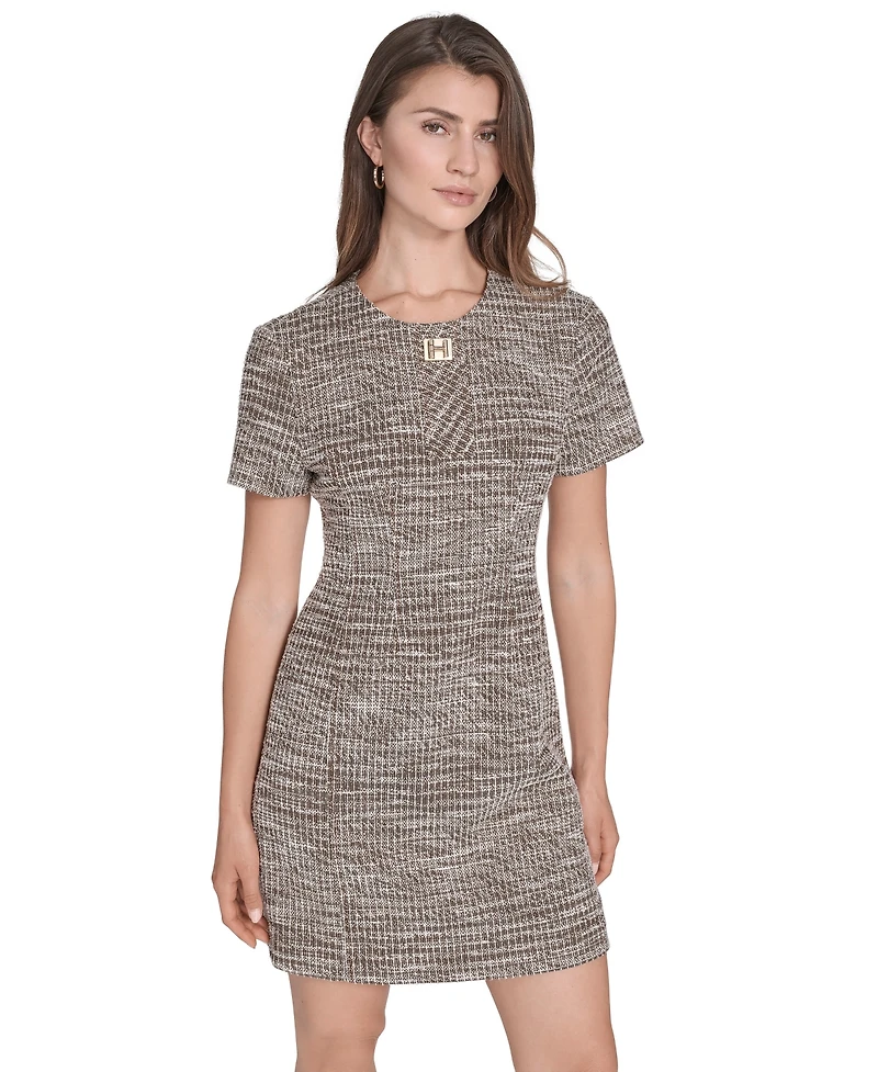 Halston Women's Crewneck Tweed Dress