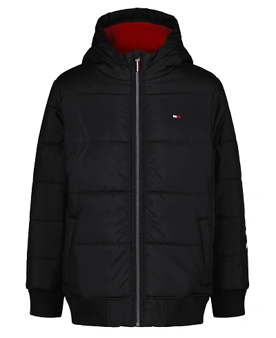Tommy Hilfiger Big Boys Logo Zip Front Bomber Jacket