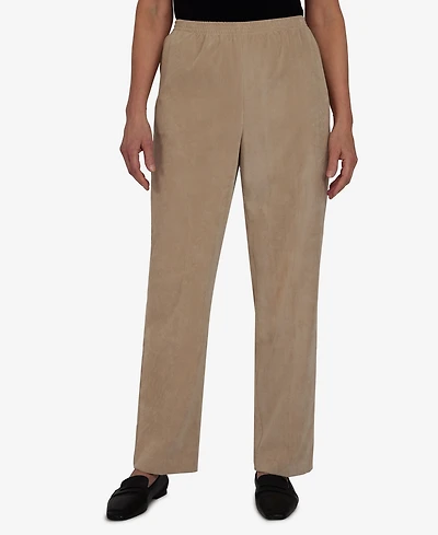 Alfred Dunner Women's Classic Corduroy Elastic Waist Short Length Pants