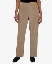 Alfred Dunner Women's Classic Corduroy Elastic Waist Short Length Pants
