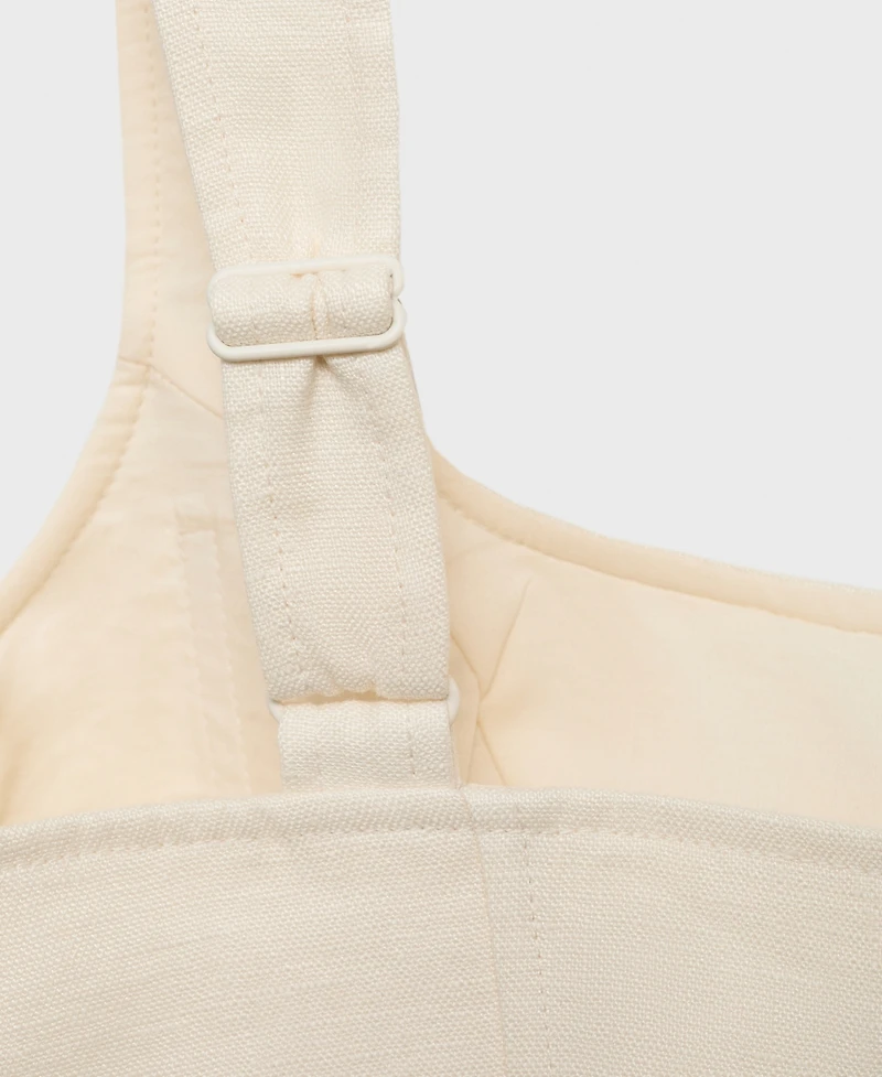 Mango Women's Short Linen Dress
