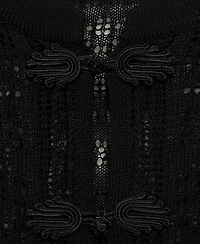 Mango Women's Crochet Toggle Button Cardigan