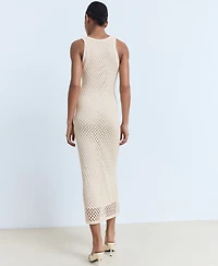 Mango Women's Crochet Long Dress