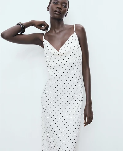 Mango Women's Draped Neckline Long Dress