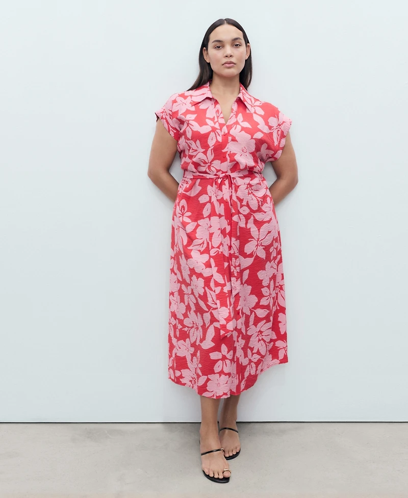 Mango Women's Floral Print Shirt Dress