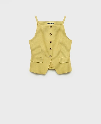 Mango Women's Buttons Striped Top