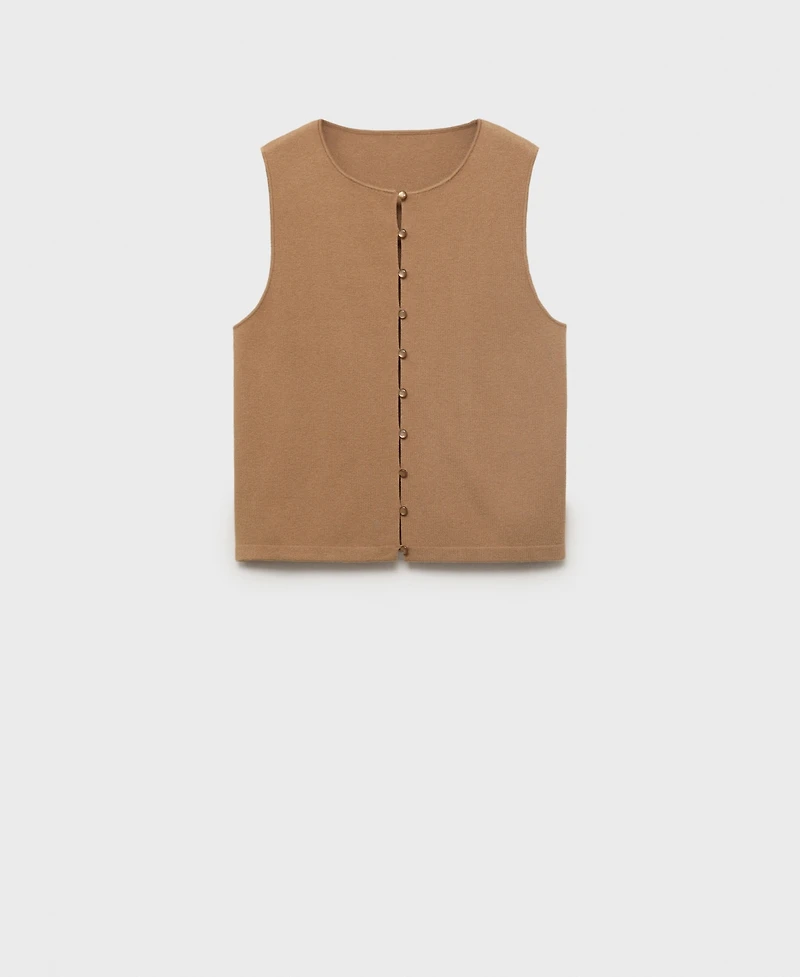 Mango Women's Buttoned Fine-Knit Vest
