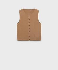 Mango Women's Buttoned Fine-Knit Vest