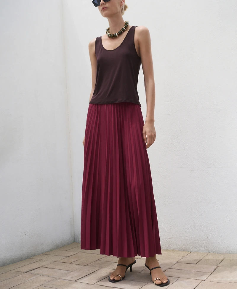 Mango Women's Pleated Long Skirt