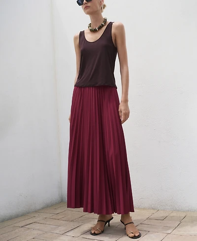 Mango Women's Pleated Long Skirt