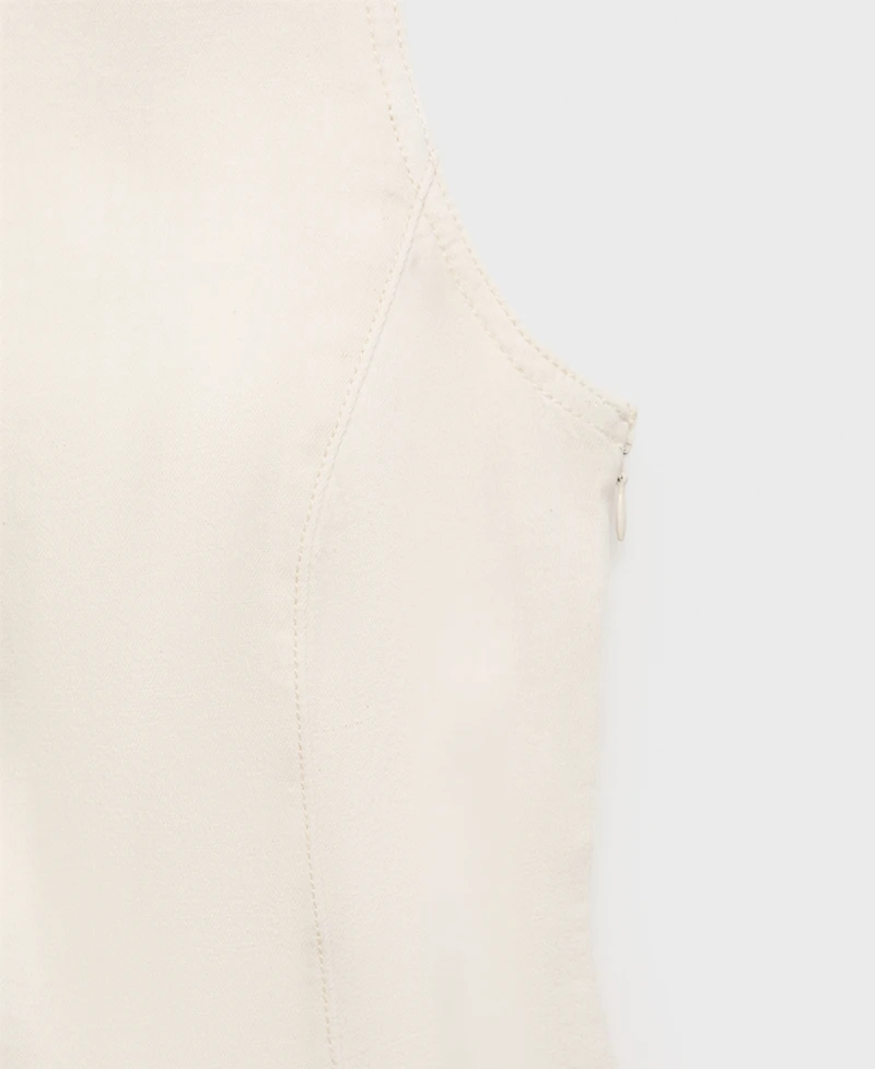 Mango Women's Flared Denim Top