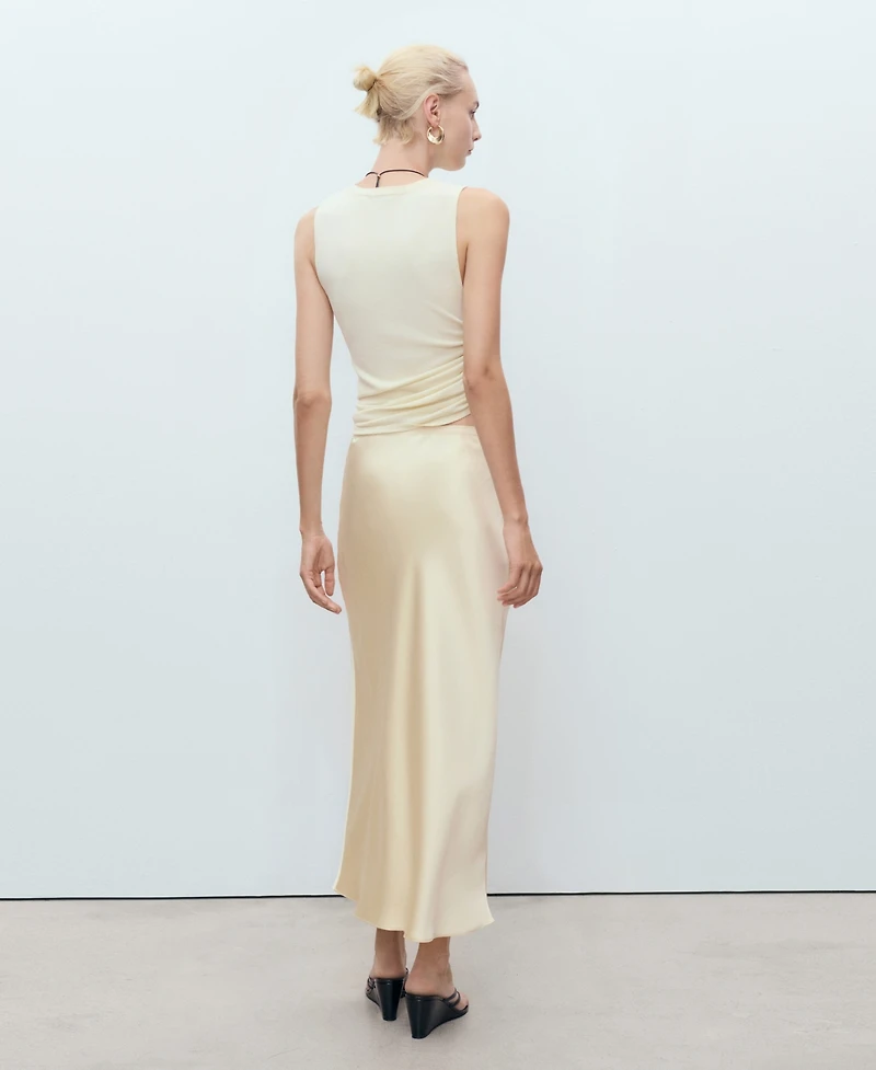 Mango Women's Midi Satin Skirt