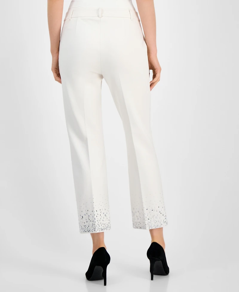 Anne Klein Women's Embellished Mid-Rise Capri Pants