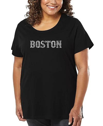 La Pop Art Plus Boston Neighborhoods Word T-Shirt