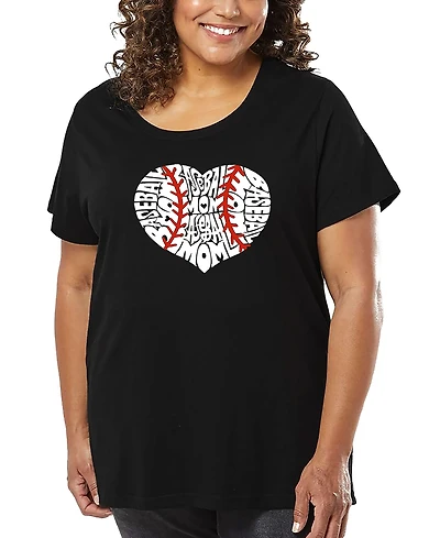La Pop Art Plus Baseball Mom Word T-Shirt