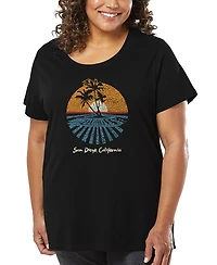La Pop Art Plus Cities San Diego Word T-Shirt