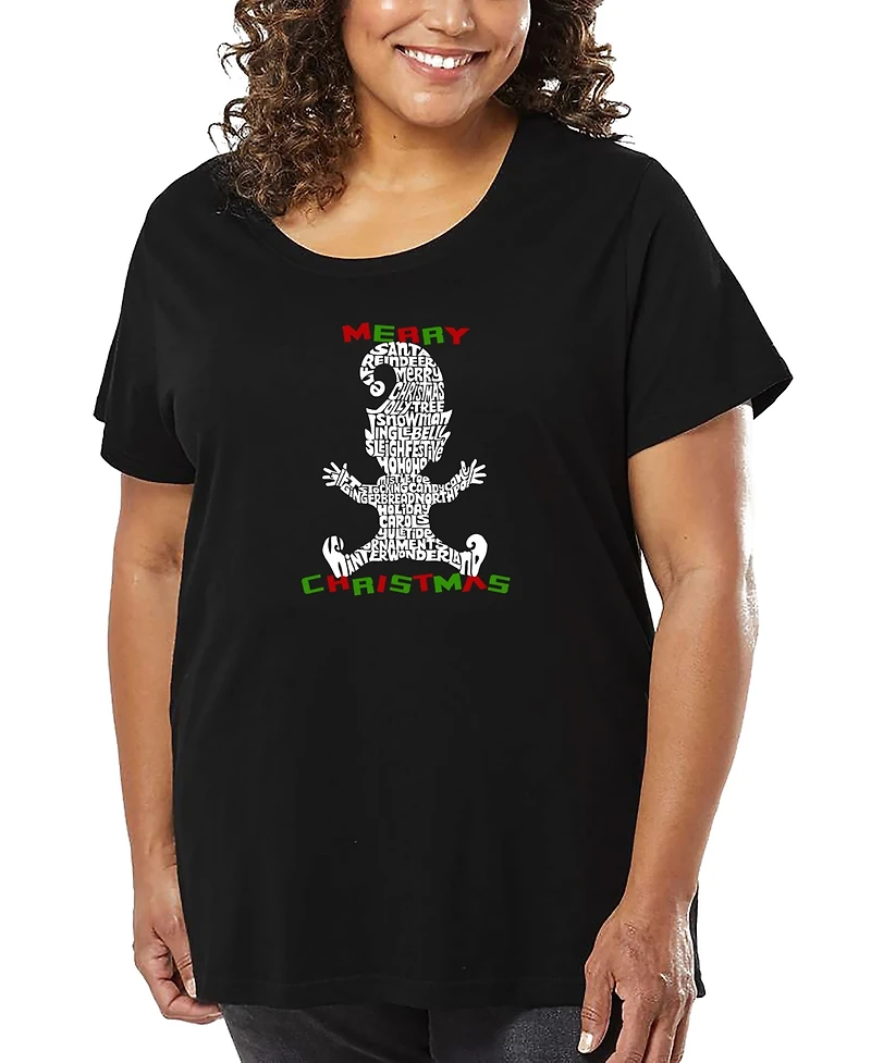 La Pop Art Plus Christmas Elf Word T-Shirt