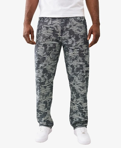 True Religion Men's Jacquard Bobby Super T Flap Baggy Jeans