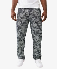 True Religion Men's Jacquard Bobby Super T Flap Baggy Jeans