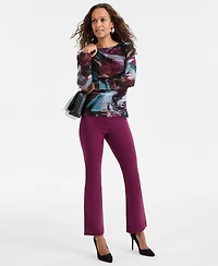 I.n.c. International Concepts Petite Ruched Abstract-Print Top, Macy's Exclusive