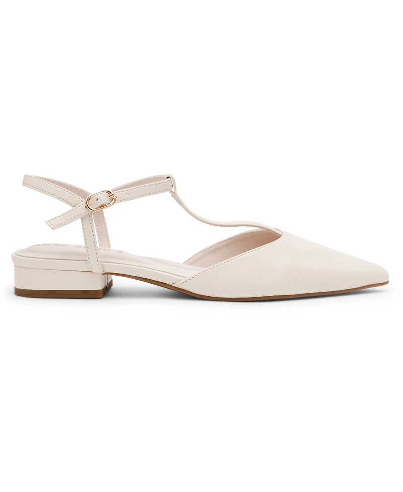 Anne Klein Women's Emily T-Strap Pointed Toe Flats