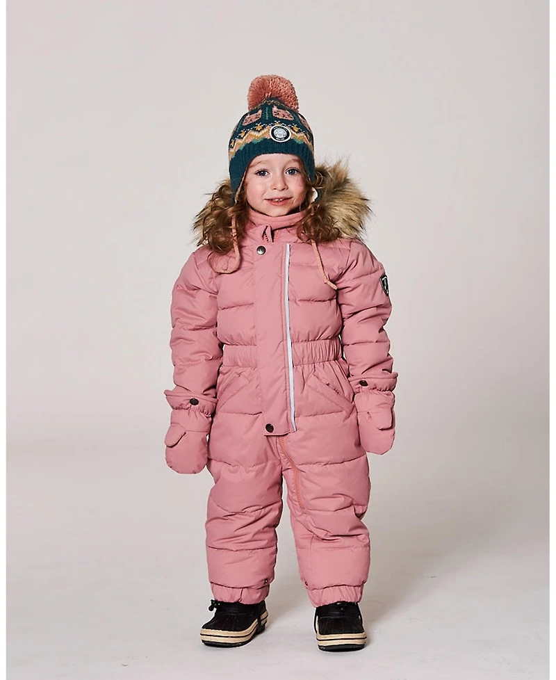 Deux par Baby Girl Lined Peruvian Knit Pompom Hat Green and Pink 