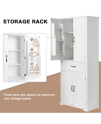 Casainc Bathroom Storage Cabinet with Doors and Drawer, Multiple Storage Spaces, Adjustable Shelf