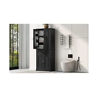 Casainc Bathroom Storage Cabinet with Doors and Drawer, Multiple Spaces, Adjustable Shelf
