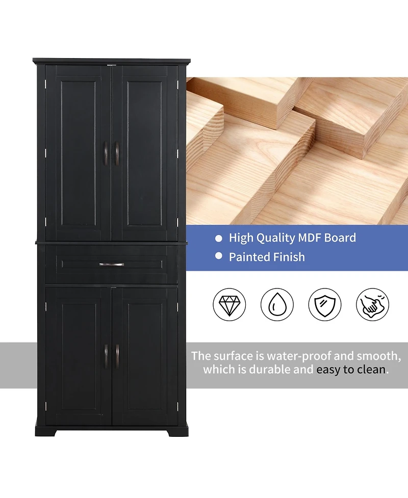 Casainc Bathroom Storage Cabinet with Doors and Drawer, Multiple Spaces, Adjustable Shelf